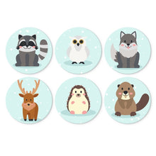 Load image into Gallery viewer, Mini Paint by Numbers Set - Discs Ø20cm (6 pieces) - Woodland Tales Figured'Art