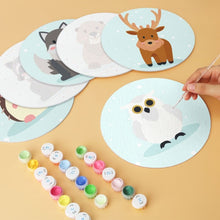 Load image into Gallery viewer, Mini Paint by Numbers Set - Discs Ø20cm (6 pieces) - Woodland Tales