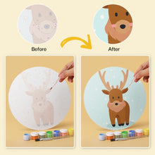 Load image into Gallery viewer, Mini Paint by Numbers Set - Discs Ø20cm (6 pieces) - Woodland Tales