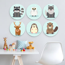 Load image into Gallery viewer, Mini Paint by Numbers Set - Discs Ø20cm (6 pieces) - Woodland Tales