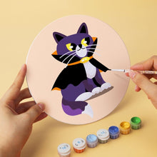 Load image into Gallery viewer, Mini Paint by Numbers Set - Discs Ø20cm (6 pieces) - Cat and Midnight Magic