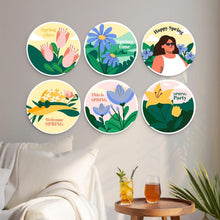 Load image into Gallery viewer, Mini Paint by Numbers Set - Discs Ø20cm (6 pieces) - Blooming Seasons