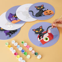 Load image into Gallery viewer, Mini Paint by Numbers Set - Discs Ø20cm (6 pieces) - Cats and Witchcraft