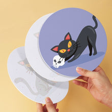Load image into Gallery viewer, Mini Paint by Numbers Set - Discs Ø20cm (6 pieces) - Cats and Witchcraft