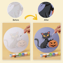 Load image into Gallery viewer, Mini Paint by Numbers Set - Discs Ø20cm (6 pieces) - Cats and Witchcraft