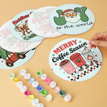 Load image into Gallery viewer, Mini Paint by Numbers Set - Discs Ø20cm (6 pieces) - Warm Christmas Wishes