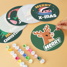 Load image into Gallery viewer, Mini Paint by Numbers Set - Discs Ø20cm (6 pieces) - Christmas Cheer 2