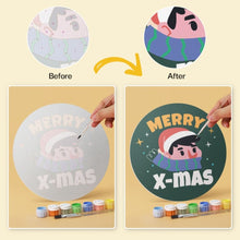 Load image into Gallery viewer, Mini Paint by Numbers Set - Discs Ø20cm (6 pieces) - Christmas Cheer 2