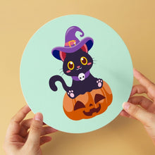Load image into Gallery viewer, Mini Paint by Numbers Set - Discs Ø20cm (6 pieces) - Halloween Kittens