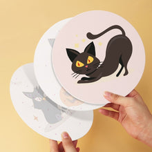 Load image into Gallery viewer, Mini Paint by Numbers Set - Discs Ø20cm (6 pieces) - Spooky Cats