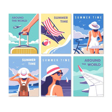 Load image into Gallery viewer, Mini Paint by Numbers Set 15x20cm (6 pieces) - Wanderlust Summer Figured'Art