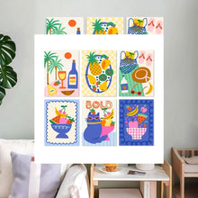 Load image into Gallery viewer, Mini Paint by Numbers Set 15x20cm (6 pieces) - Summer Mood Board Figured'Art