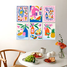 Load image into Gallery viewer, Mini Paint by Numbers Set 15x20cm (6 pieces) - Fruity Picnic