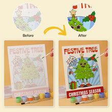 Load image into Gallery viewer, Mini Paint by Numbers Set 15x20cm (6 pieces) - Comic Christmas