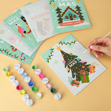 Load image into Gallery viewer, Mini Paint by Numbers Set 15x20cm (6 pieces) - Christmas in Mint