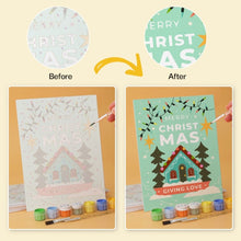 Load image into Gallery viewer, Mini Paint by Numbers Set 15x20cm (6 pieces) - Christmas in Mint