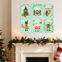 Load image into Gallery viewer, Mini Paint by Numbers Set 15x20cm (6 pieces) - Christmas in Mint