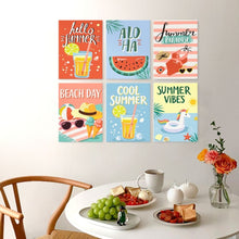 Load image into Gallery viewer, Mini Paint by Numbers Set 15x20cm (6 pieces) - Poolside Pop