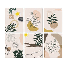 Load image into Gallery viewer, Mini Paint by Numbers Set 15x20cm (6 pieces) - Lines and Leaves Figured'Art