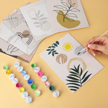 Load image into Gallery viewer, Mini Paint by Numbers Set 15x20cm (6 pieces) - Lines and Leaves