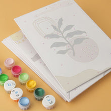 Load image into Gallery viewer, Mini Paint by Numbers Set 15x20cm (6 pieces) - Lines and Leaves