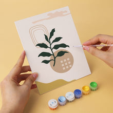 Load image into Gallery viewer, Mini Paint by Numbers Set 15x20cm (6 pieces) - Lines and Leaves