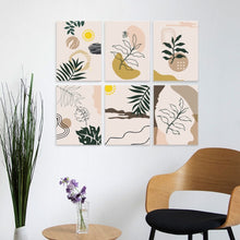 Load image into Gallery viewer, Mini Paint by Numbers Set 15x20cm (6 pieces) - Lines and Leaves