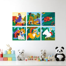 Load image into Gallery viewer, Mini Paint by Numbers Set 20x20cm (6 pieces) - Animal Friends