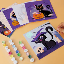 Load image into Gallery viewer, Mini Paint by Numbers Set 20x20cm (6 pieces) - Playful Halloween Cats