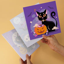 Load image into Gallery viewer, Mini Paint by Numbers Set 20x20cm (6 pieces) - Playful Halloween Cats