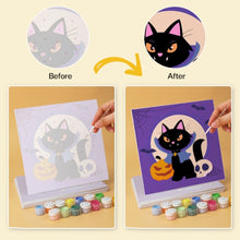 Load image into Gallery viewer, Mini Paint by Numbers Set 20x20cm (6 pieces) - Playful Halloween Cats