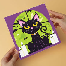Load image into Gallery viewer, Mini Paint by Numbers Set 20x20cm (6 pieces) - Black Cat Halloween