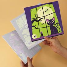 Load image into Gallery viewer, Mini Paint by Numbers Set 20x20cm (6 pieces) - Black Cat Halloween