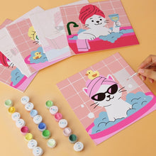 Load image into Gallery viewer, Mini Paint by Numbers Set 20x20cm (6 pieces) - Spa Day Cats 2