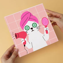 Load image into Gallery viewer, Mini Paint by Numbers Set 20x20cm (6 pieces) - Spa Day Cats 2