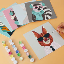Load image into Gallery viewer, Mini Paint by Numbers Set 20x20cm (6 pieces) - Cool Critters