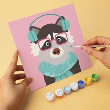Load image into Gallery viewer, Mini Paint by Numbers Set 20x20cm (6 pieces) - Cool Critters
