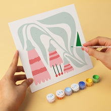 Load image into Gallery viewer, Mini Paint by Numbers Set 20x20cm (6 pieces) - Botanical Shapes Pattern