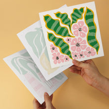 Load image into Gallery viewer, Mini Paint by Numbers Set 20x20cm (6 pieces) - Botanical Shapes Pattern