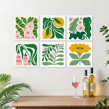 Load image into Gallery viewer, Mini Paint by Numbers Set 20x20cm (6 pieces) - Botanical Shapes Pattern