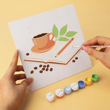 Load image into Gallery viewer, Mini Paint by Numbers Set 20x20cm (6 pieces) - Coffee Ritual