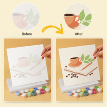 Load image into Gallery viewer, Mini Paint by Numbers Set 20x20cm (6 pieces) - Coffee Ritual