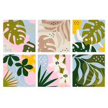 Load image into Gallery viewer, Mini Paint by Numbers Set 20x20cm (6 pieces) - Modern Leaf Pattern Figured'Art