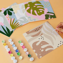 Load image into Gallery viewer, Mini Paint by Numbers Set 20x20cm (6 pieces) - Modern Leaf Pattern