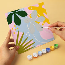 Load image into Gallery viewer, Mini Paint by Numbers Set 20x20cm (6 pieces) - Modern Leaf Pattern