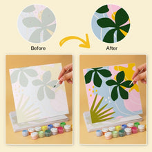 Load image into Gallery viewer, Mini Paint by Numbers Set 20x20cm (6 pieces) - Modern Leaf Pattern
