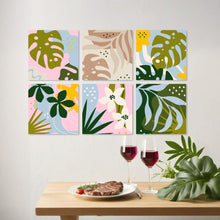 Load image into Gallery viewer, Mini Paint by Numbers Set 20x20cm (6 pieces) - Modern Leaf Pattern