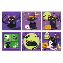 Load image into Gallery viewer, Mini Paint by Numbers Set 20x20cm (6 pieces) - Spooky Nights Figured'Art