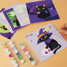 Load image into Gallery viewer, Mini Paint by Numbers Set 20x20cm (6 pieces) - Spooky Nights