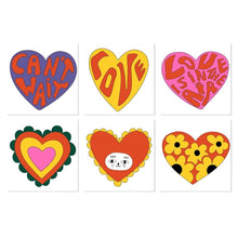 Load image into Gallery viewer, Mini Paint by Numbers Set 20x20cm (6 pieces) - Groovy Hearts Figured'Art